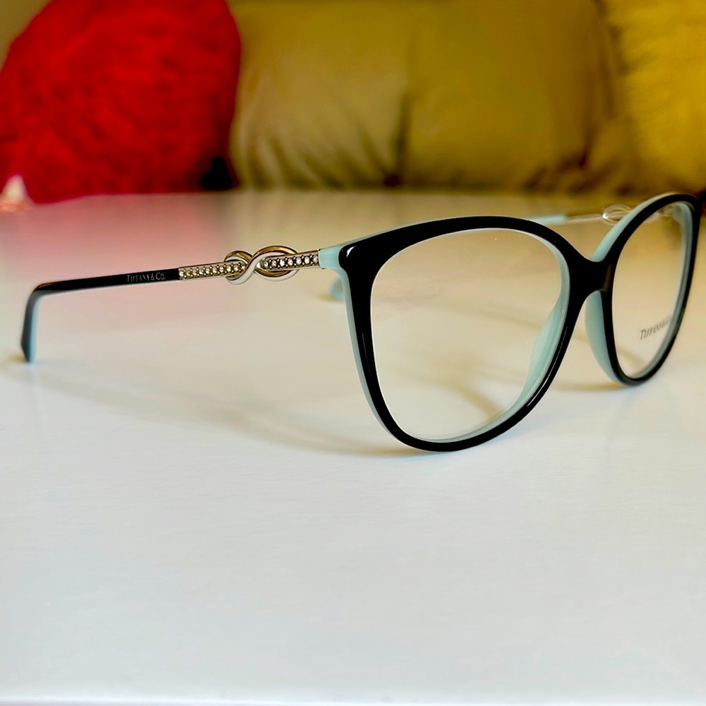 Tiffany & Co eyeglasses. TF 2134 Black with Tiffany blue underlay. (55/15/140)